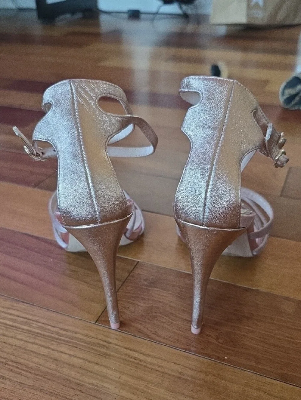 REISS Rose Gold Strappy High Heel Sandals
